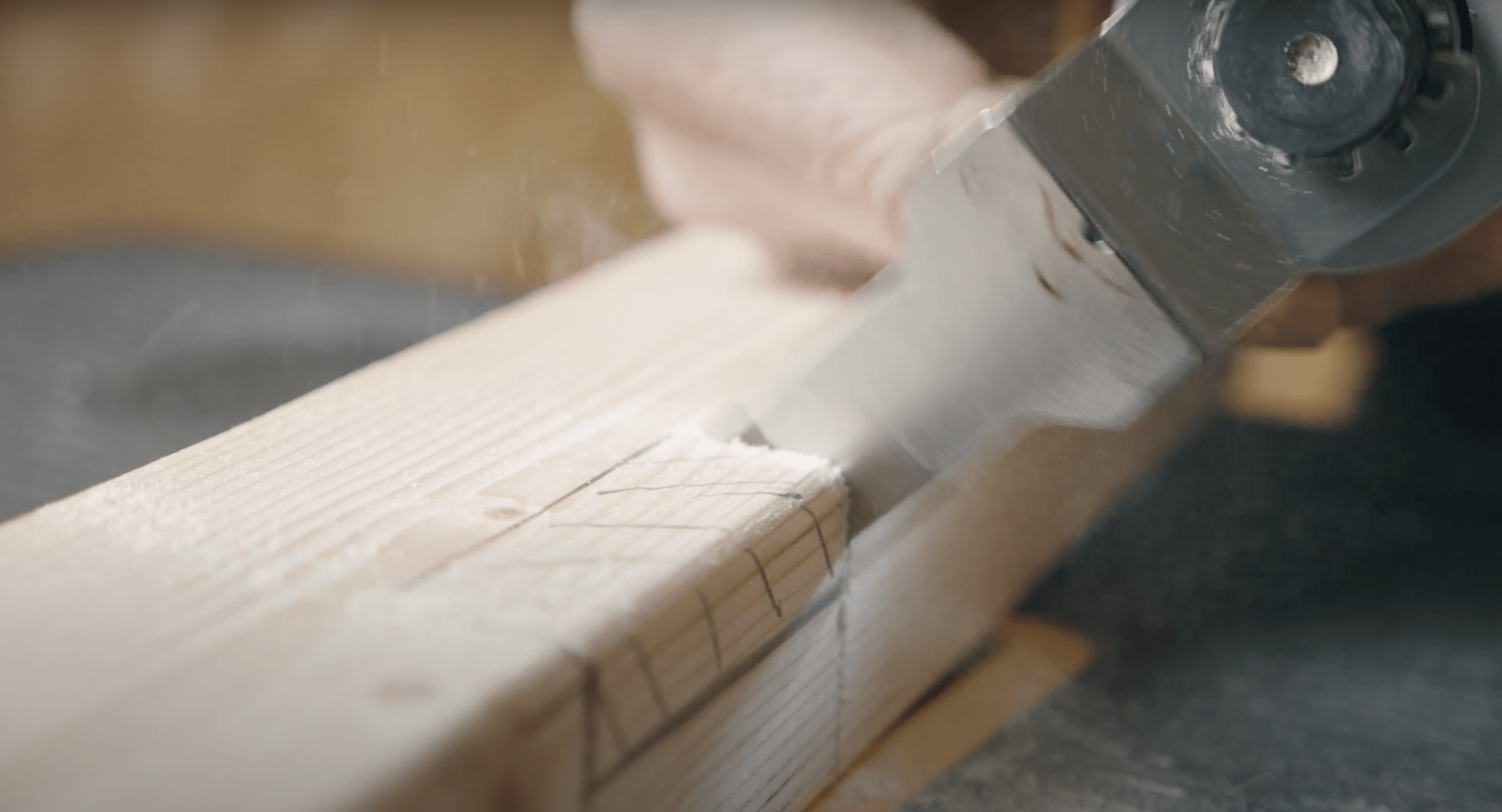 How to cut a notch in wood with a multi-tool